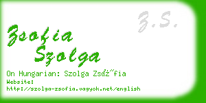 zsofia szolga business card